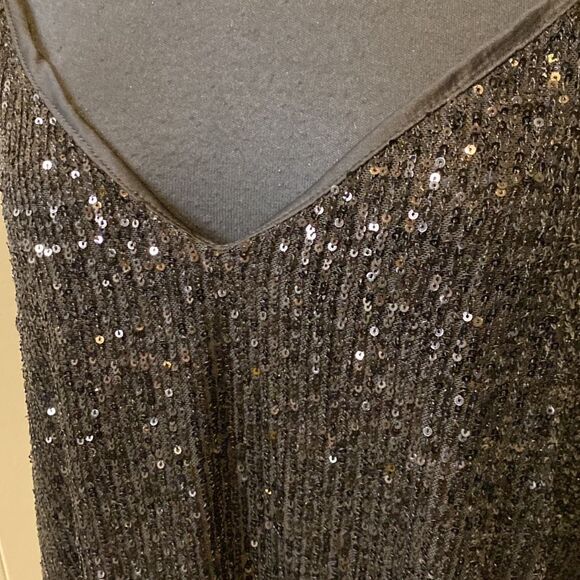 NWT Calvin Klein Women's 1X Sequin Strappy Camisole Top Black Liner Dress - Picture 3 of 8